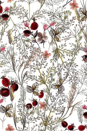 水彩花卉印花华亿平台图片