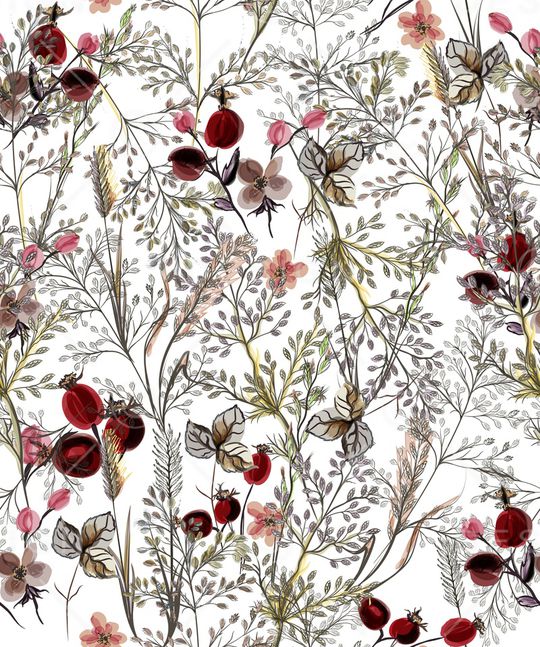 水彩花卉印花华亿平台图片