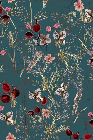 水彩花卉印花华亿平台图片