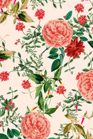 手绘花卉印花华亿平台图片