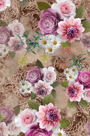 鲜花印花华亿平台图片