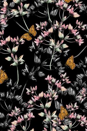 蝴蝶印花华亿平台图片