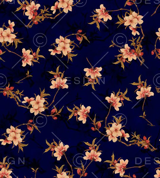 手绘花卉印花华亿平台图片