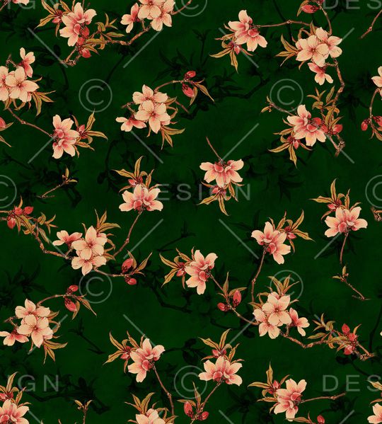 手绘花卉印花华亿平台图片