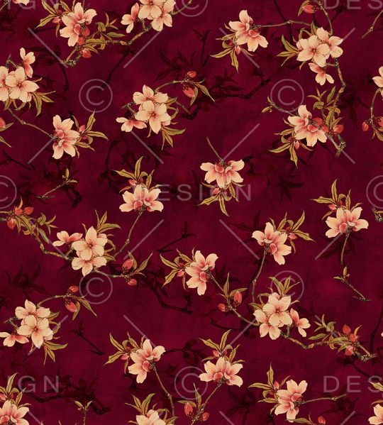 手绘花卉印花华亿平台图片