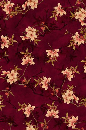 手绘花卉印花华亿平台图片