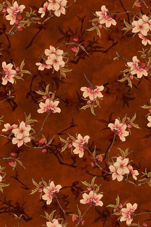 手绘花卉印花华亿平台图片