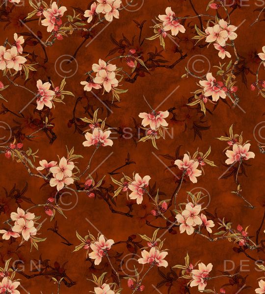 手绘花卉印花华亿平台图片