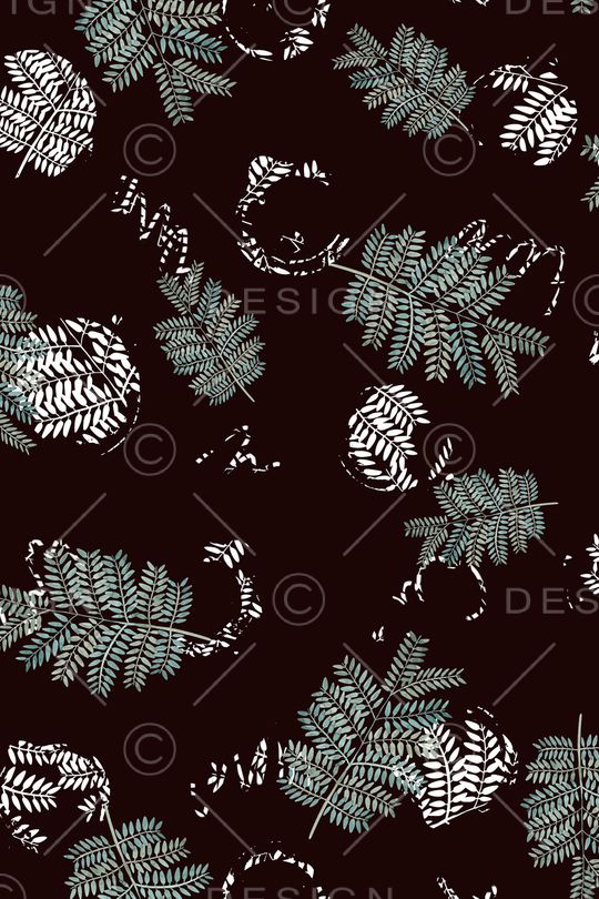 黑底花卉印花华亿平台图片