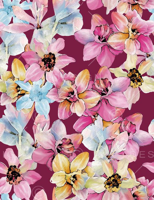 花卉印花华亿平台图片