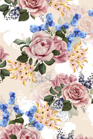 彩底花卉印花华亿平台图片