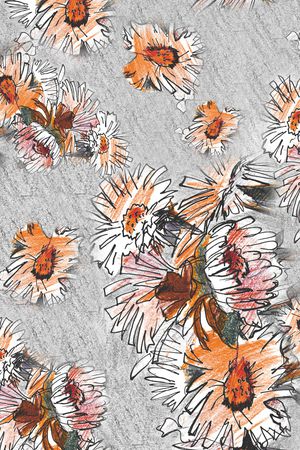 线条花卉印花华亿平台图片