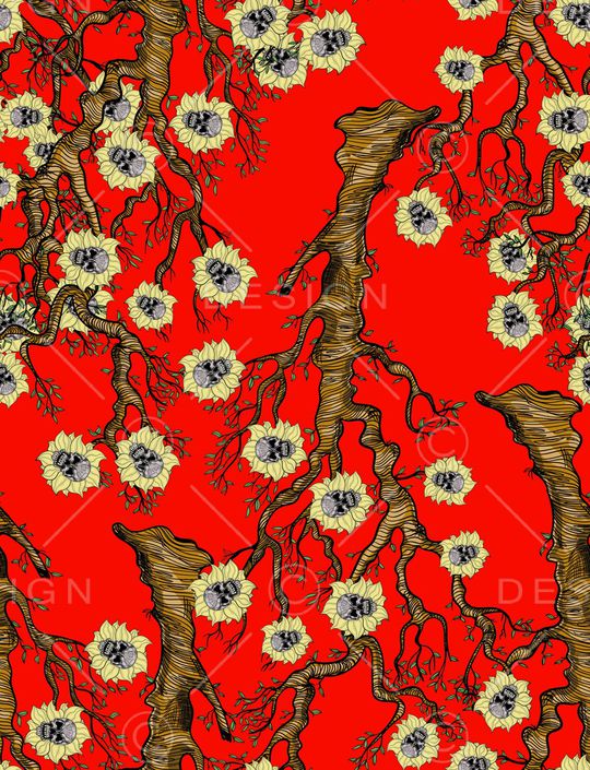 树枝印花华亿平台图片