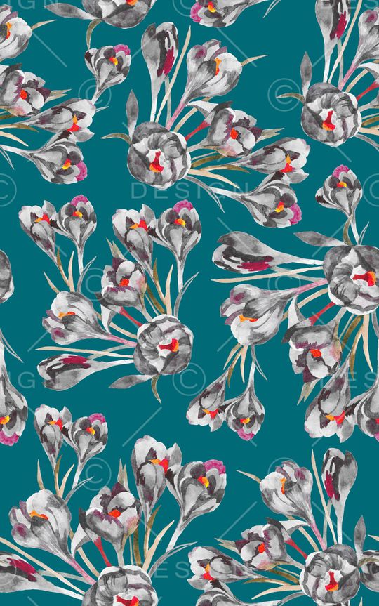 水彩花卉印花华亿平台图片