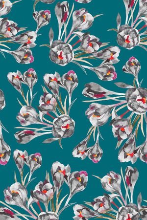 水彩花卉印花华亿平台图片