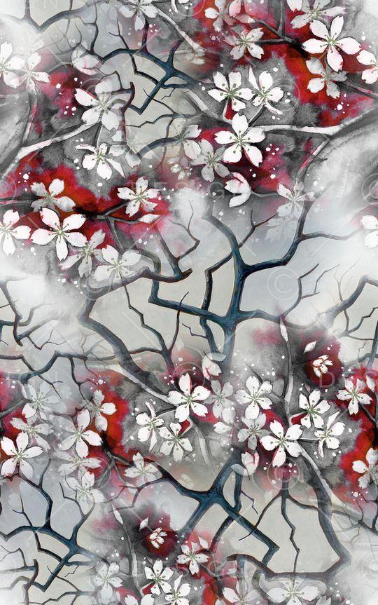 水彩花卉印花华亿平台图片