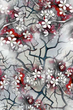 水彩花卉印花华亿平台图片