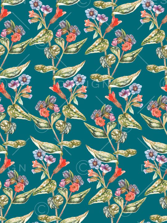 水彩花卉印花华亿平台图片