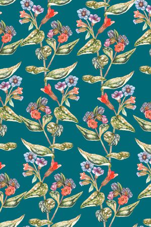 水彩花卉印花华亿平台图片