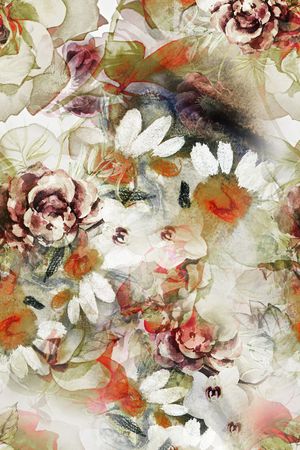 朦胧花卉印花华亿平台图片