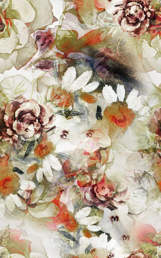 朦胧花卉印花华亿平台图片