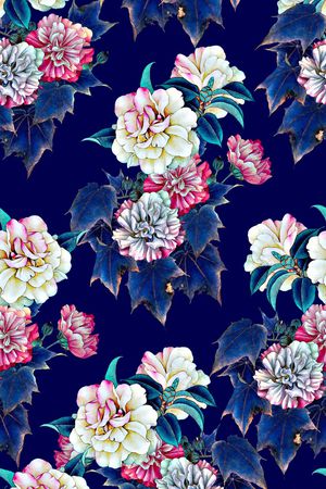 彩底花卉印花华亿平台图片