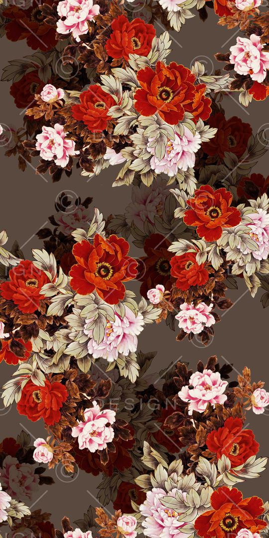 手绘花卉印花华亿平台图片