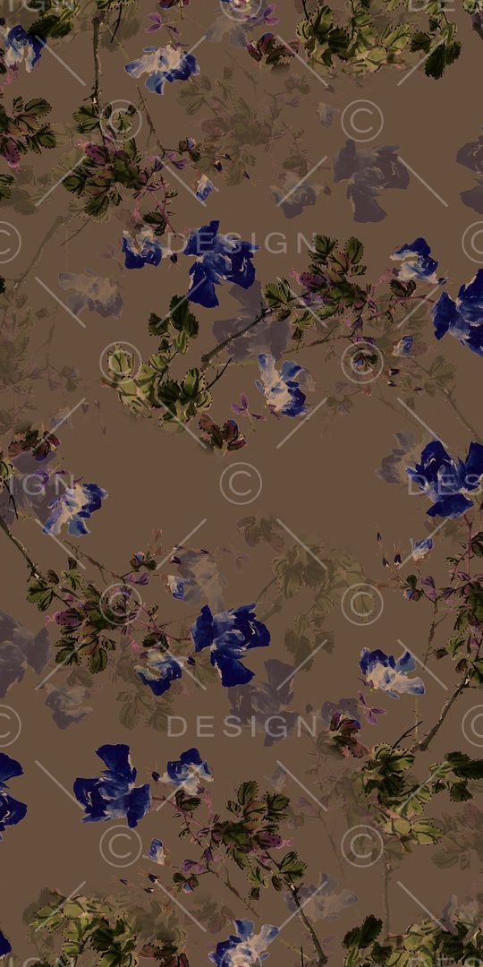 手绘花卉印花华亿平台图片