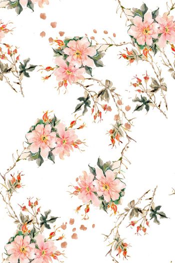 962550-手绘娇艳的花