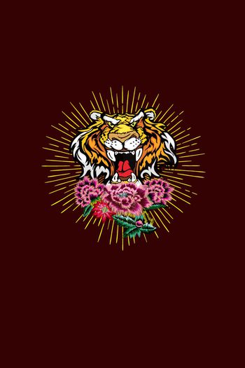 963376-老虎头 绣花花朵--2