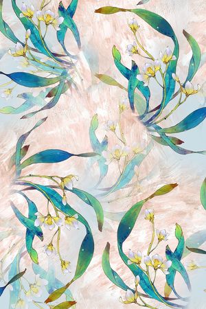 水彩花卉印花华亿平台图片