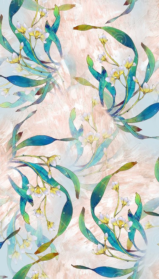 水彩花卉印花华亿平台图片