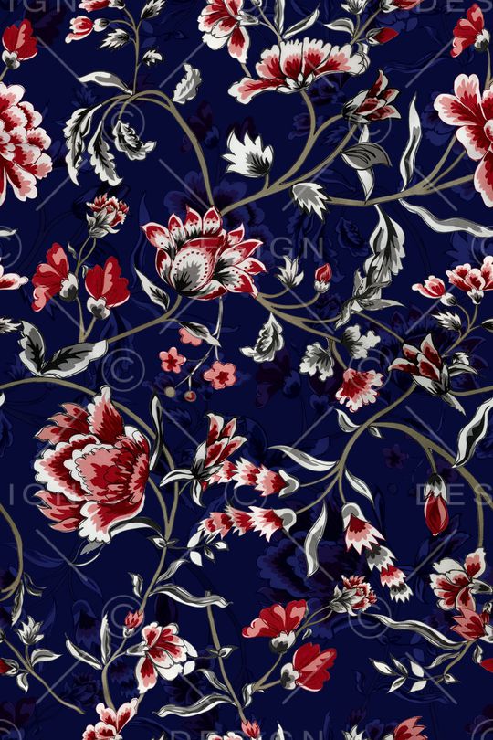 水彩花卉印花华亿平台图片