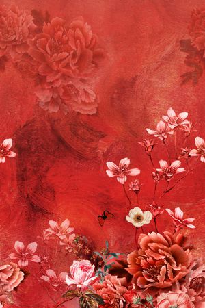 花卉印花华亿平台图片