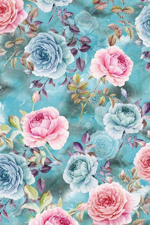 手绘花卉印花华亿平台图片