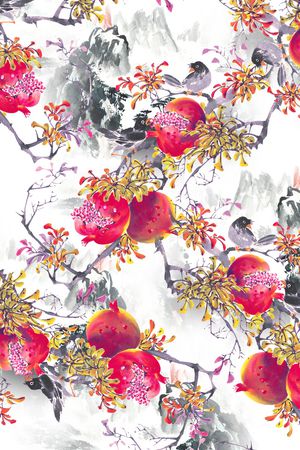 石榴印花华亿平台图片