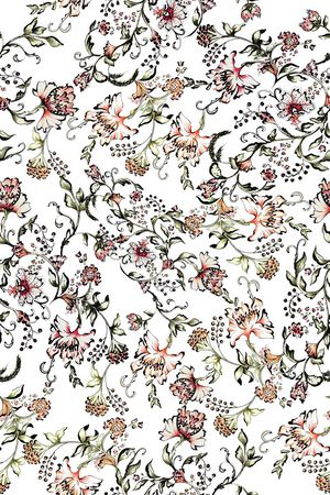 手绘花卉印花华亿平台图片