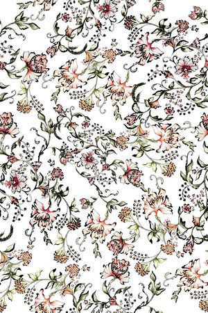 手绘花卉印花华亿平台图片