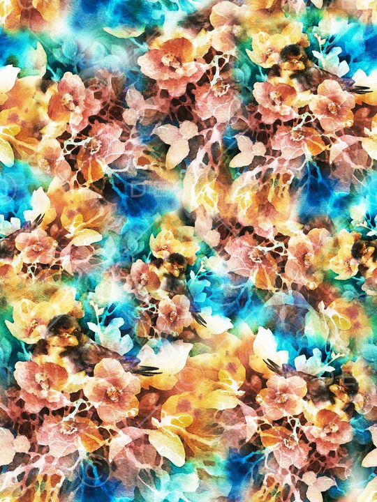 花卉印花华亿平台图片