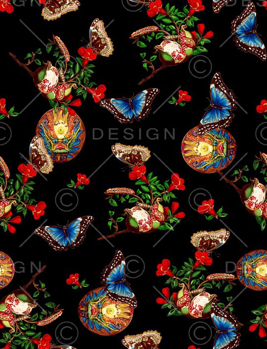 手绘花卉印花华亿平台图片