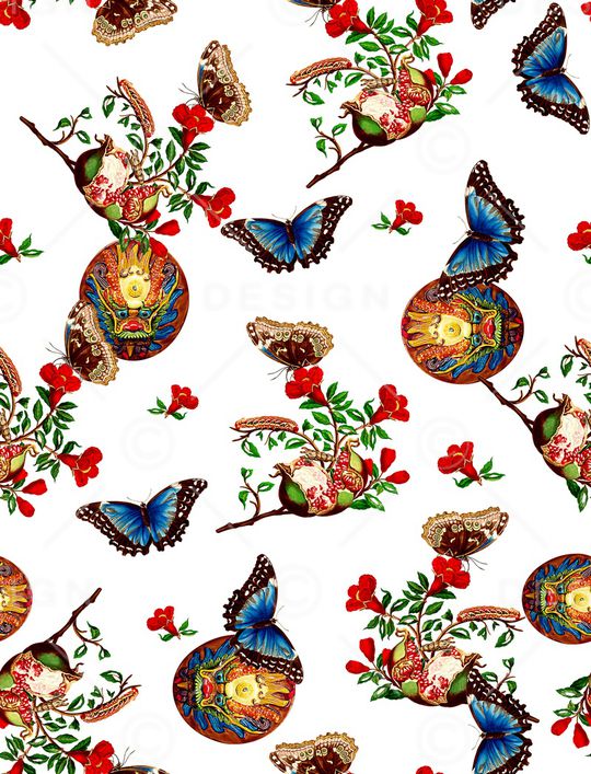 手绘花卉印花华亿平台图片