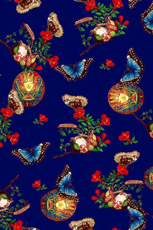 手绘花卉印花华亿平台图片