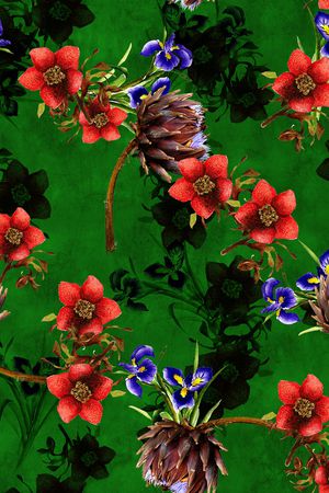 水彩花卉印花华亿平台图片