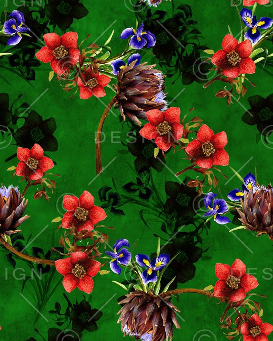 水彩花卉印花华亿平台图片