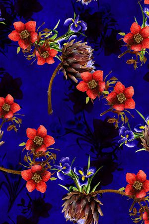 水彩花卉印花华亿平台图片