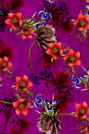 水彩花卉印花华亿平台图片