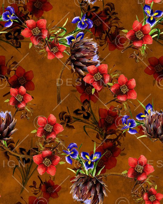 水彩花卉印花华亿平台图片