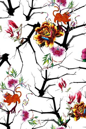 玉兰花印花华亿平台图片