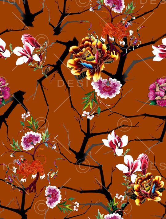 玉兰花印花华亿平台图片