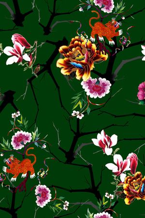 玉兰花印花华亿平台图片